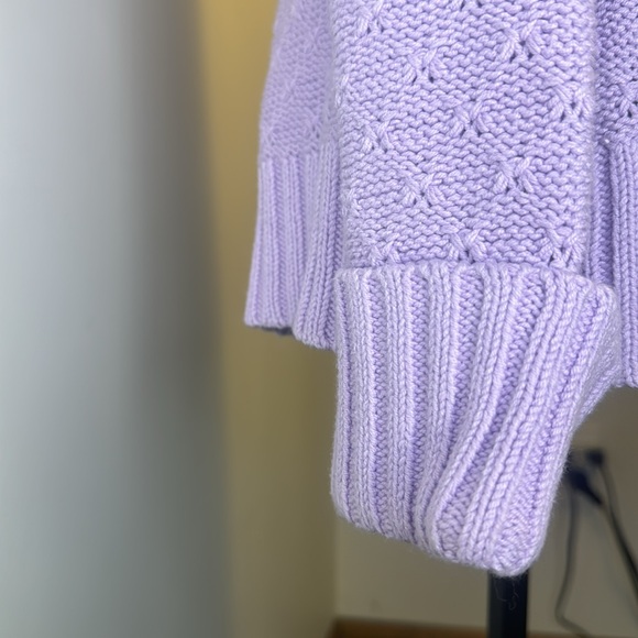 Lavender Cherokee Knit Cardigan Button UP with Belt women’s size large - Picture 4 of 7